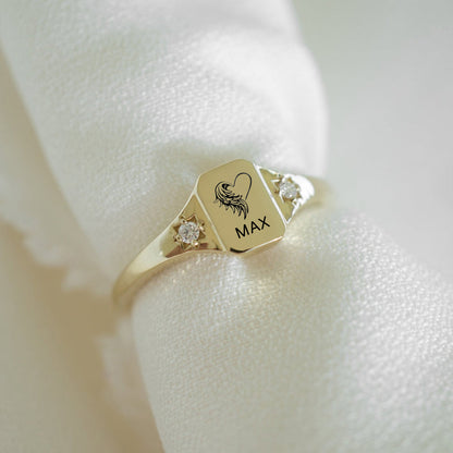 Pet Name Customized Memorial Diamond Ring