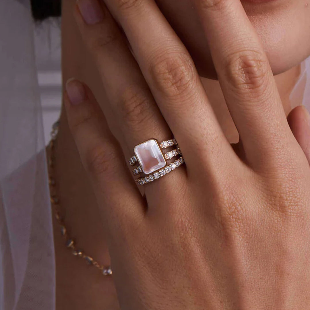 Breast Cancer I Am Enough Rose Quartz Ring