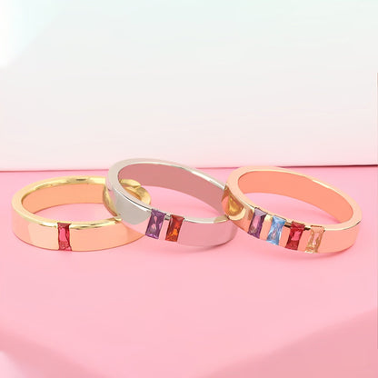 Custom Birthstone Family Elegant Ring