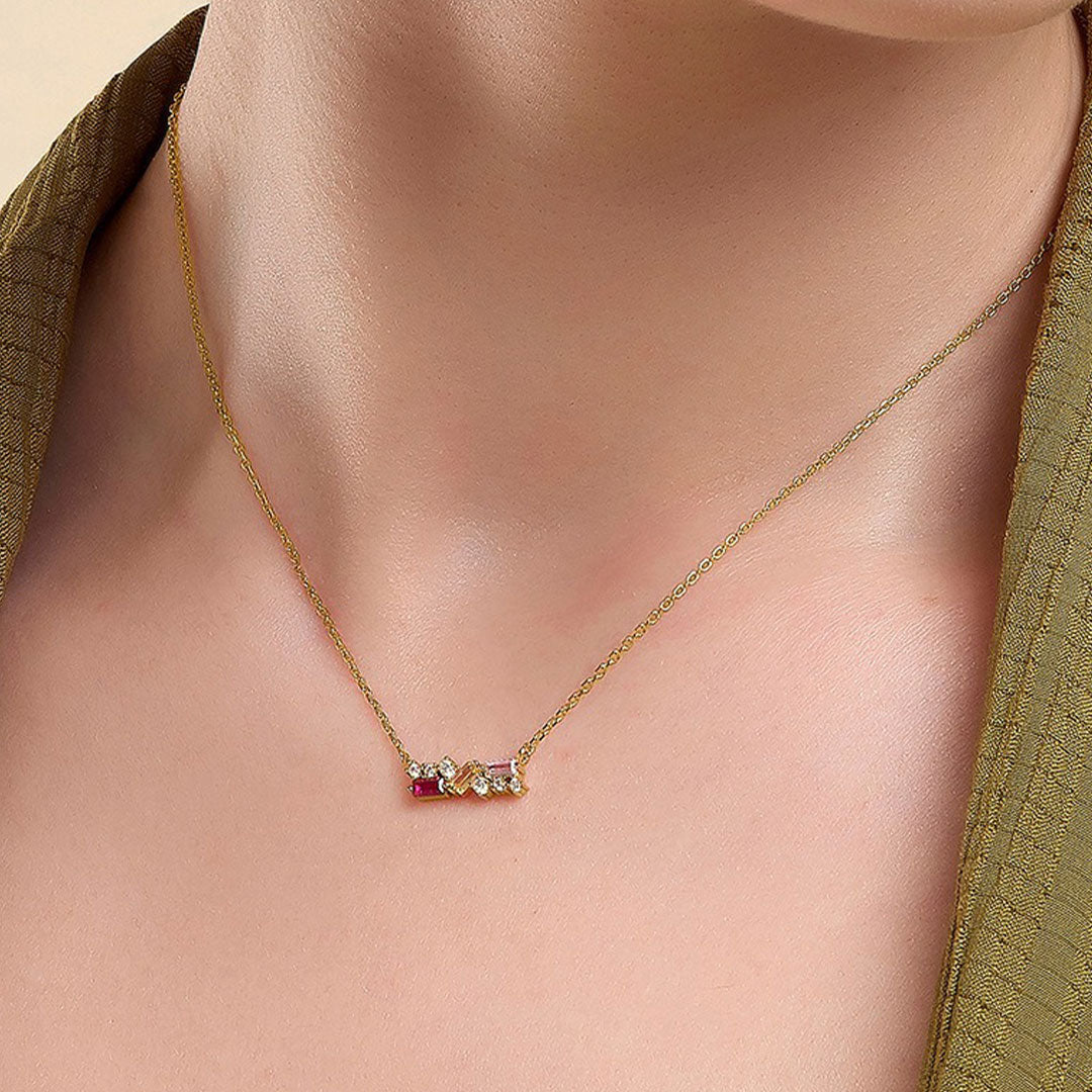 A self-reminder -Purple diamond necklace