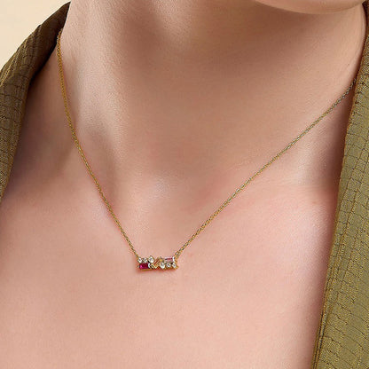 A self-reminder -Purple diamond necklace