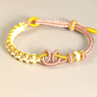 To My Granddaughter - A Link That Can Never Be Undone Peach Blossom Knot Bracelet