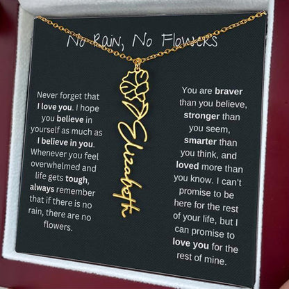 Build Your Own Bouquet Birthday Flower Name Custom Necklace