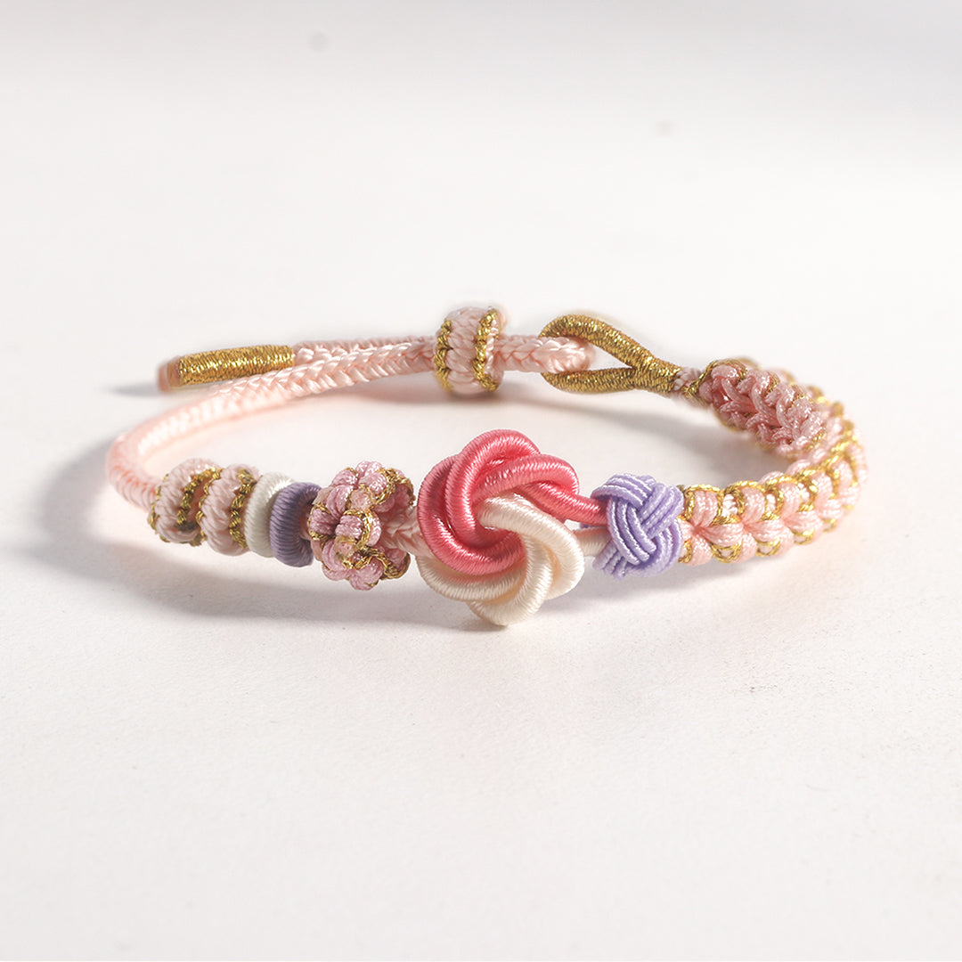 For Granddaughter - A Link That Can Never Be Undone Peach Blossom Knot Bracelet