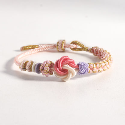 For Granddaughter - A Link That Can Never Be Undone Peach Blossom Knot Bracelet