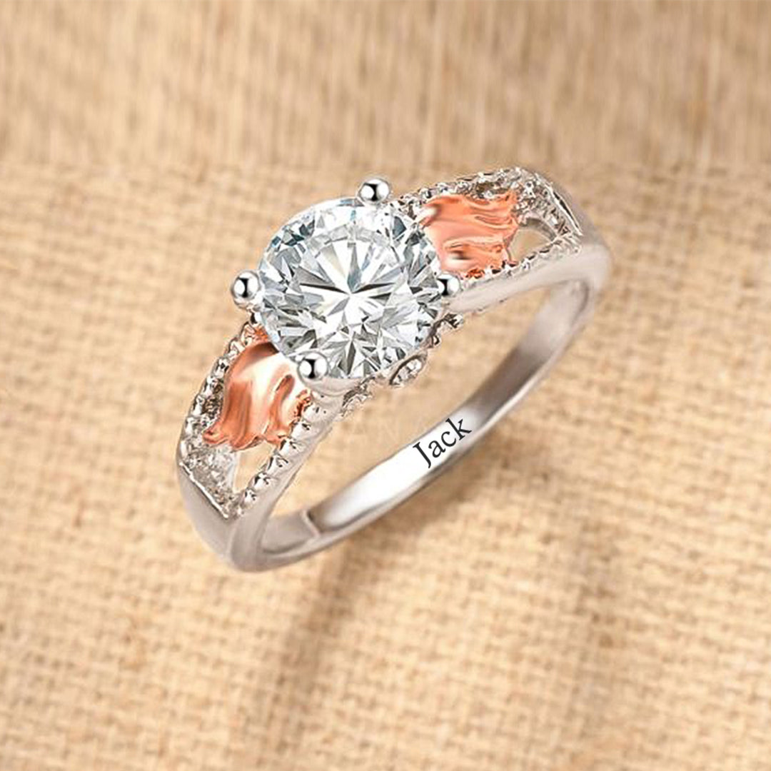 For Memorial - Hug From Heaven Diamond Wings Name Custom Ring