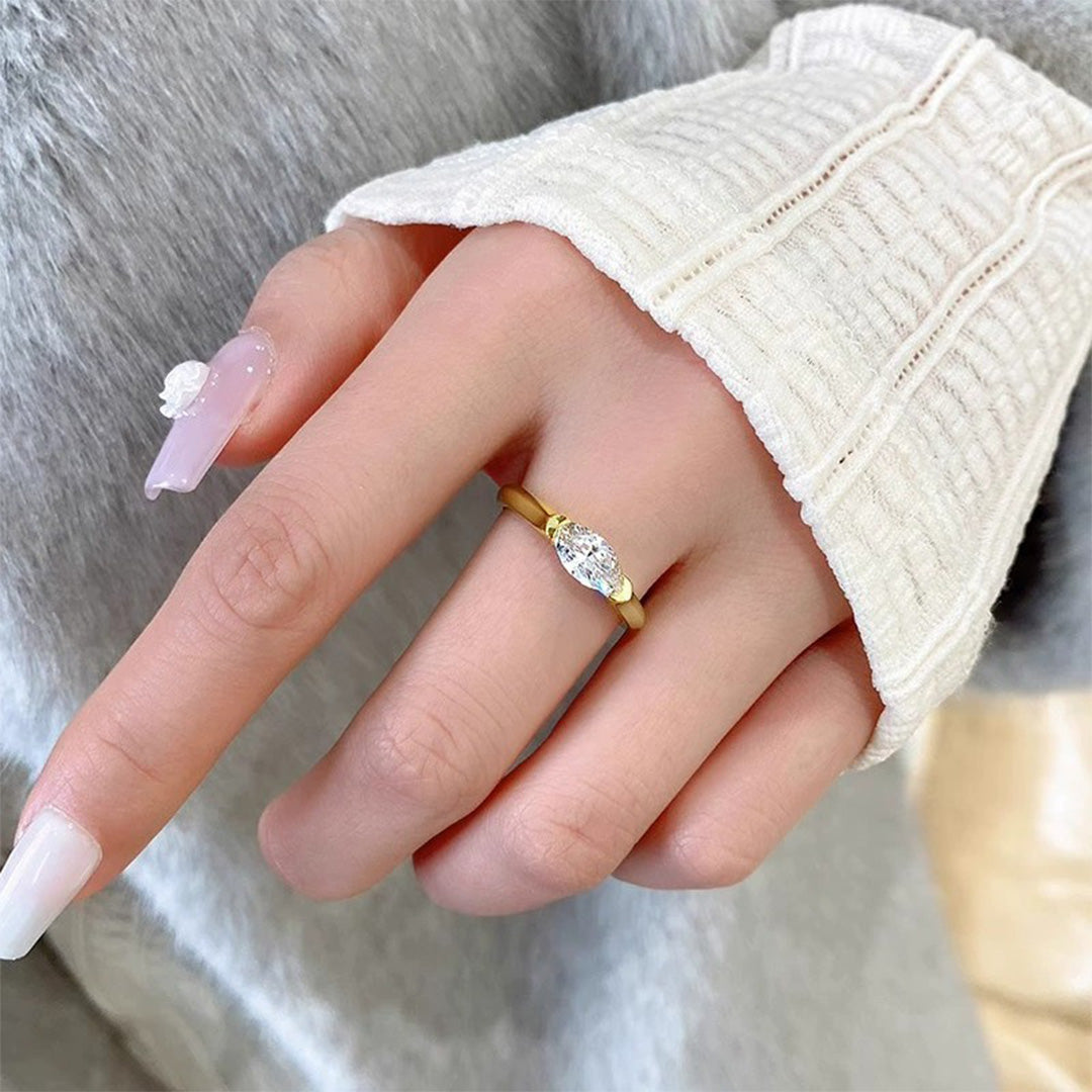 A self-reminder You are still enough Oval Inlaid Diamond Ring