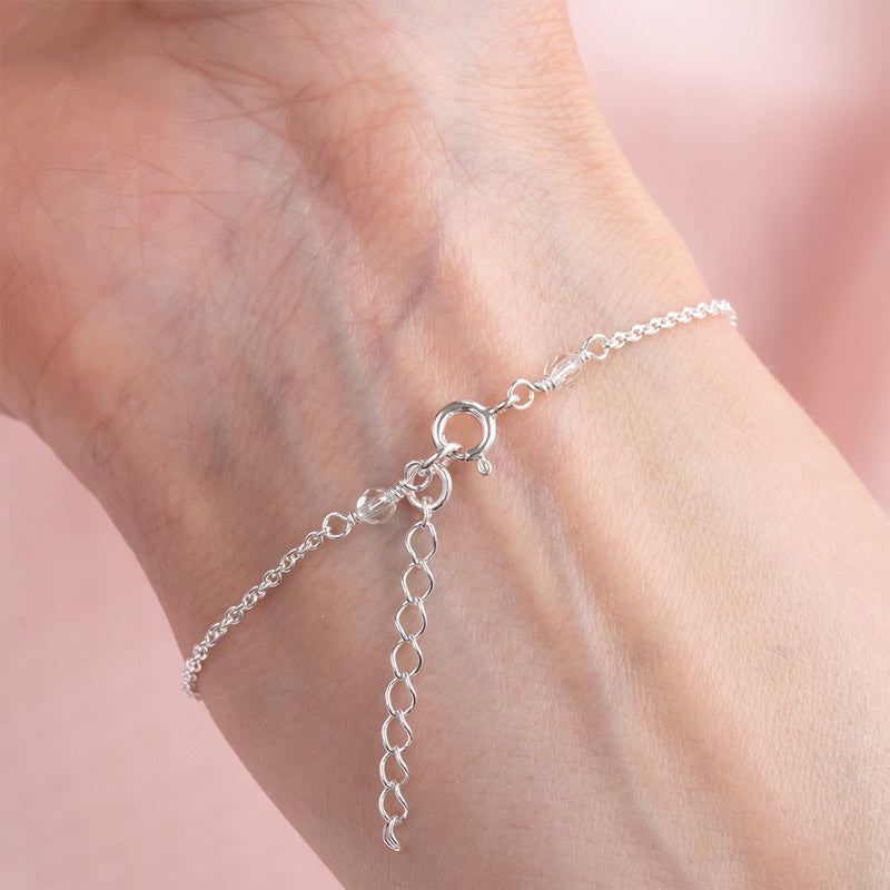 For Love - We Are Connected Heart To Heart Double Heart Custom Birthstone Bracelet