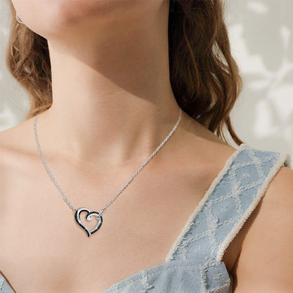 I am a mother to a son with wings-Black diamond heart name customized necklace