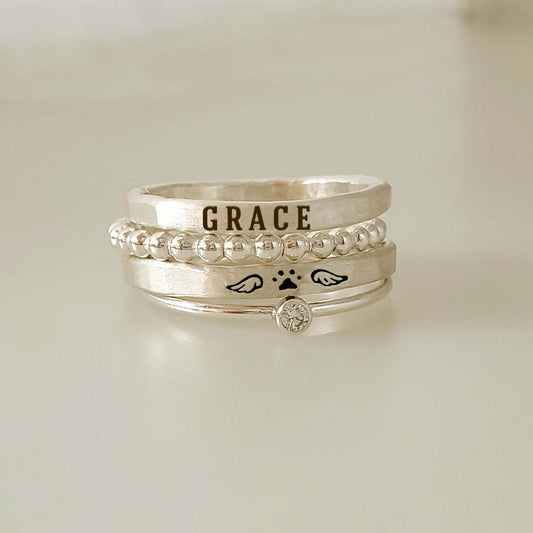 "Angel's Companion" Pet Name Personalized Memorial Ring
