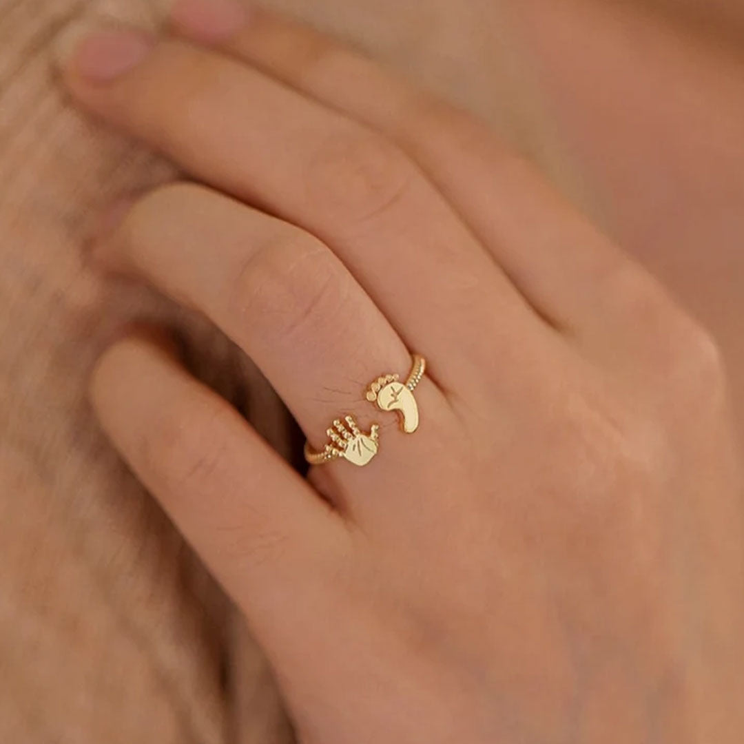 For Mother - S925 You Are Going to Make a Wonderful Mama Baby Palm and Feet Ring