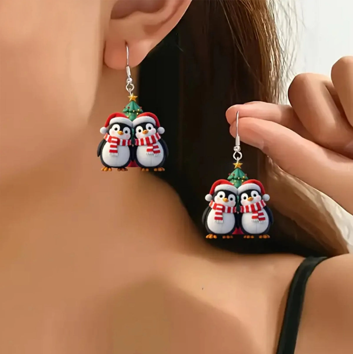 Christmas Twins Penguin Earrings