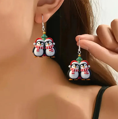 Christmas Twins Penguin Earrings