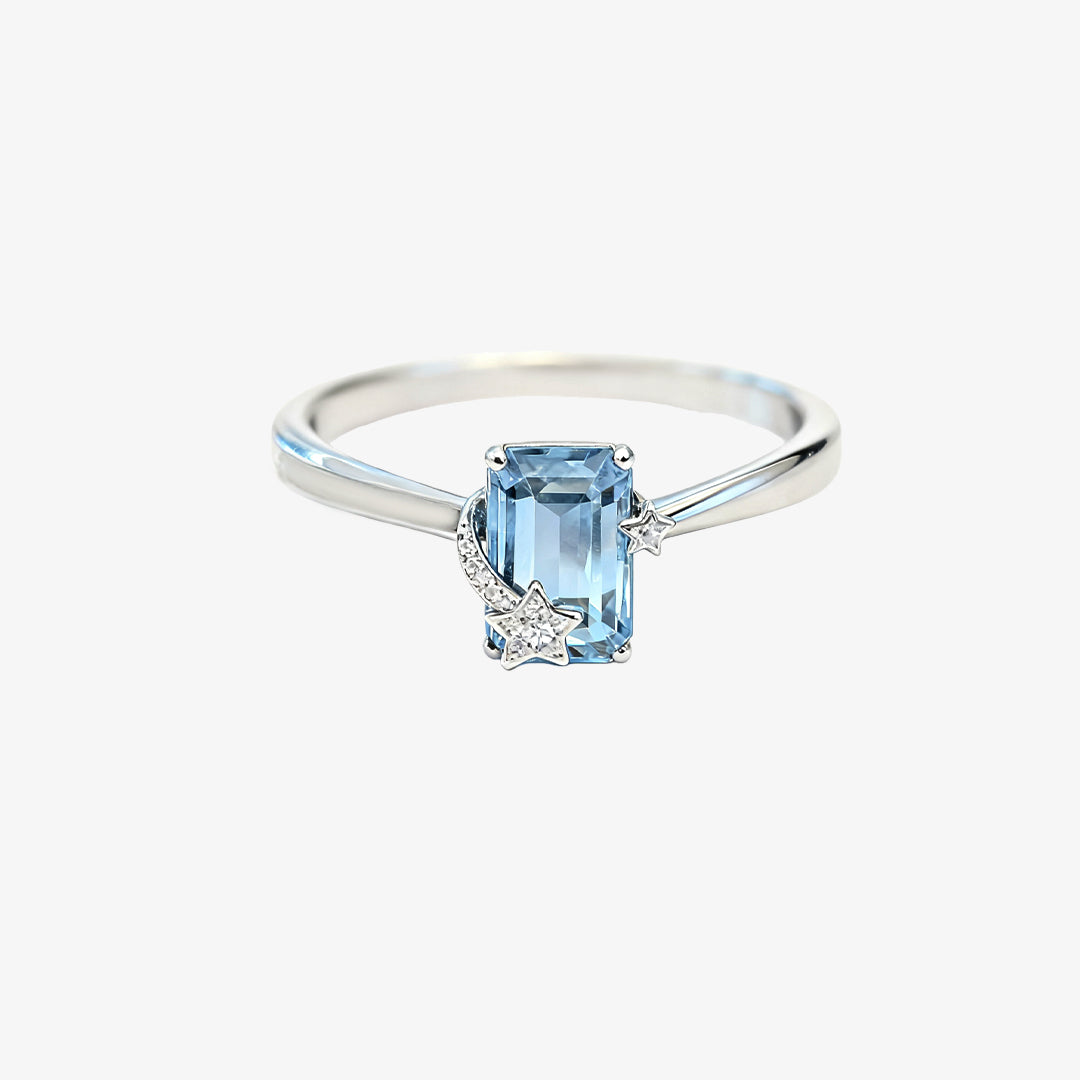 To my son with wings-Lucky Aquamarine Ring