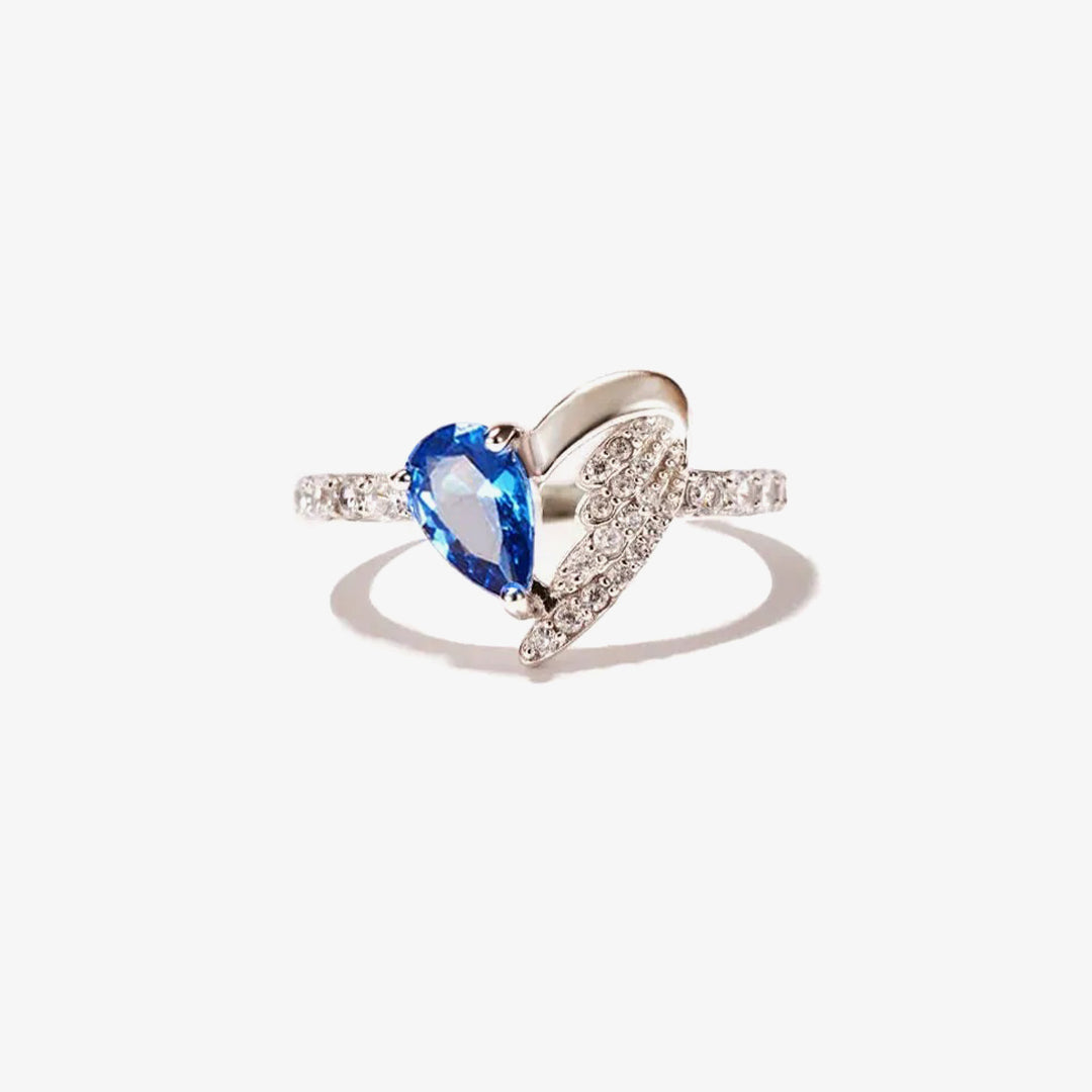 For Memorial - I m wife to a husband with wings Heart Wings Ring