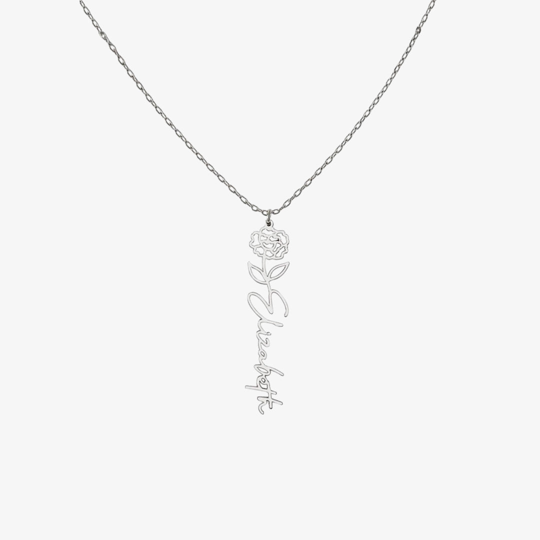 Build Your Own Bouquet Birthday Flower Name Custom Necklace