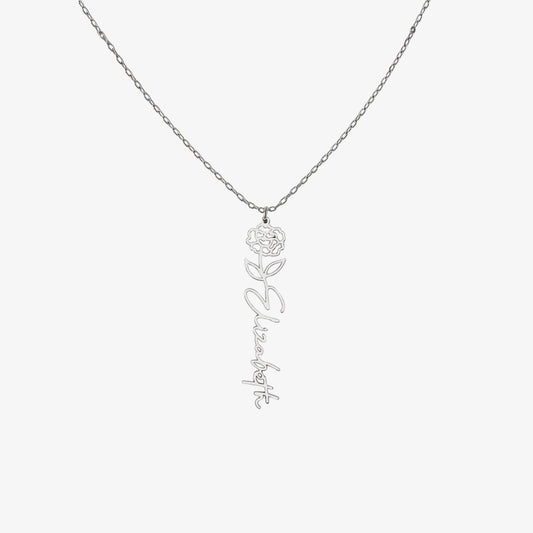 Build Your Own Bouquet Birthday Flower Name Custom Necklace