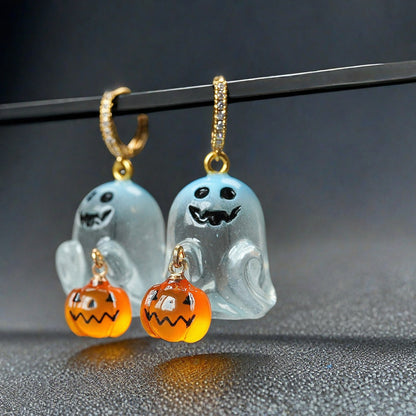 Halloween Ghost Pumpkin Earrings