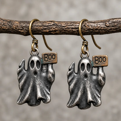 Vintage Ghost BOO Halloween Dangle Earrings