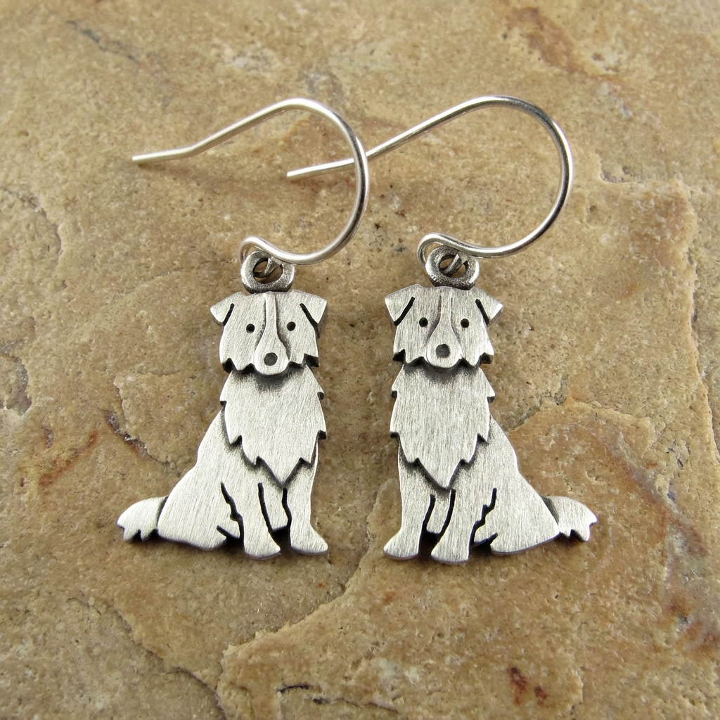 Tiny Australian Shepherd Earrings