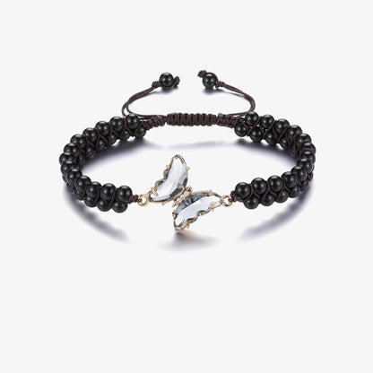 For Memory-Crystal Butterfly Woven Bracelet