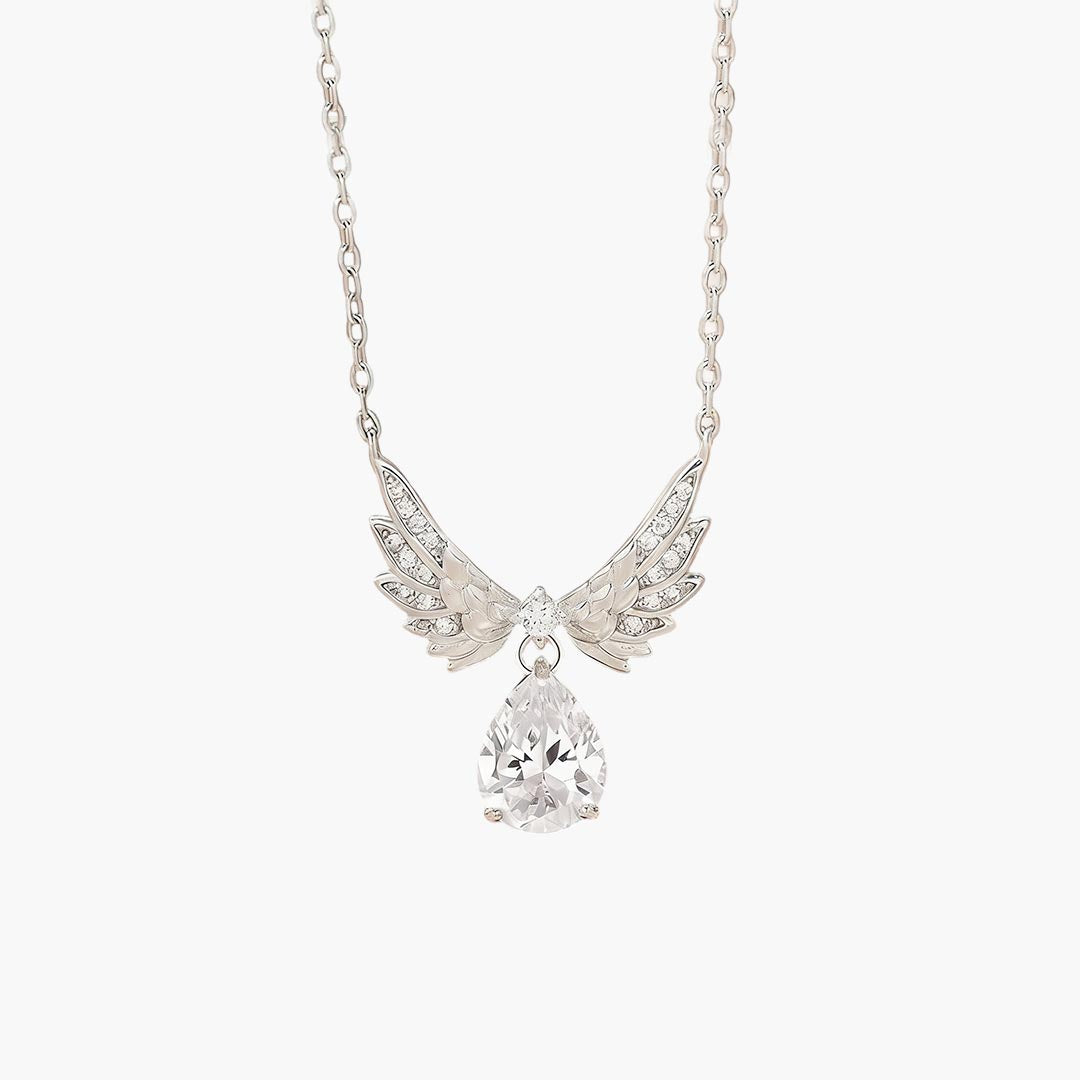 Winged Teardrop Birthstone Necklace