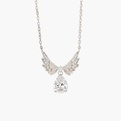 Winged Teardrop Birthstone Necklace