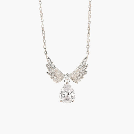 Winged Teardrop Birthstone Necklace