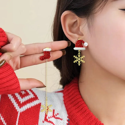 Santa Claus Asymmetrical Earrings