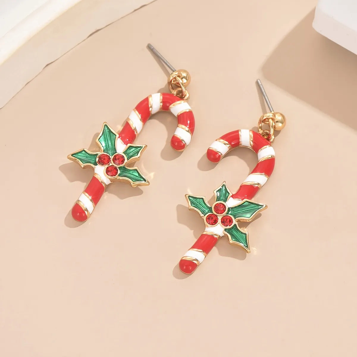 Stylish Christmas Cane Earrings