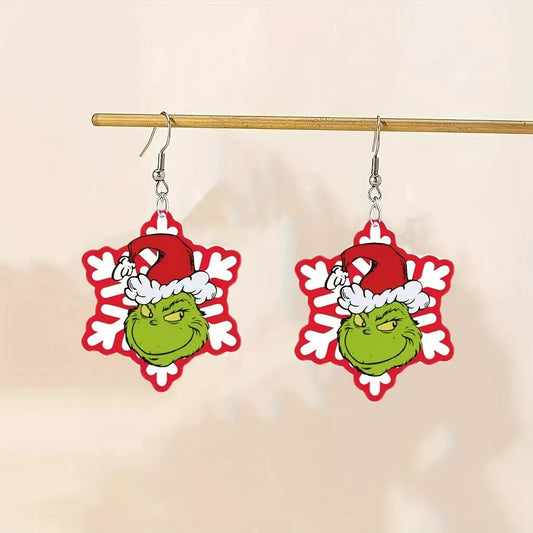 Green Christmas Hat Earrings