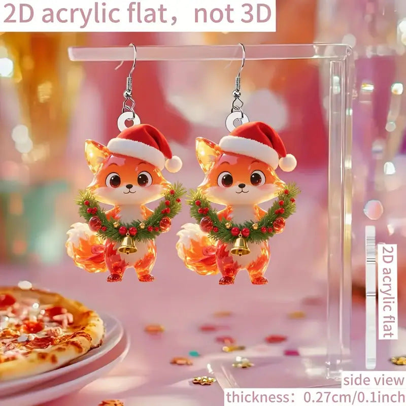 Christmas Fox Earrings