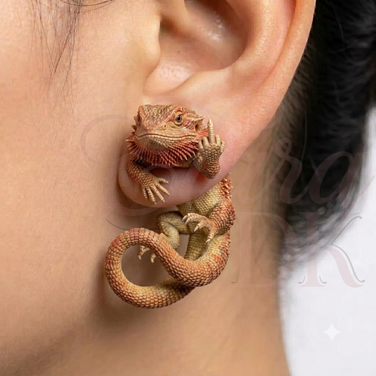 Bearded Dragon Middle Finger Earring