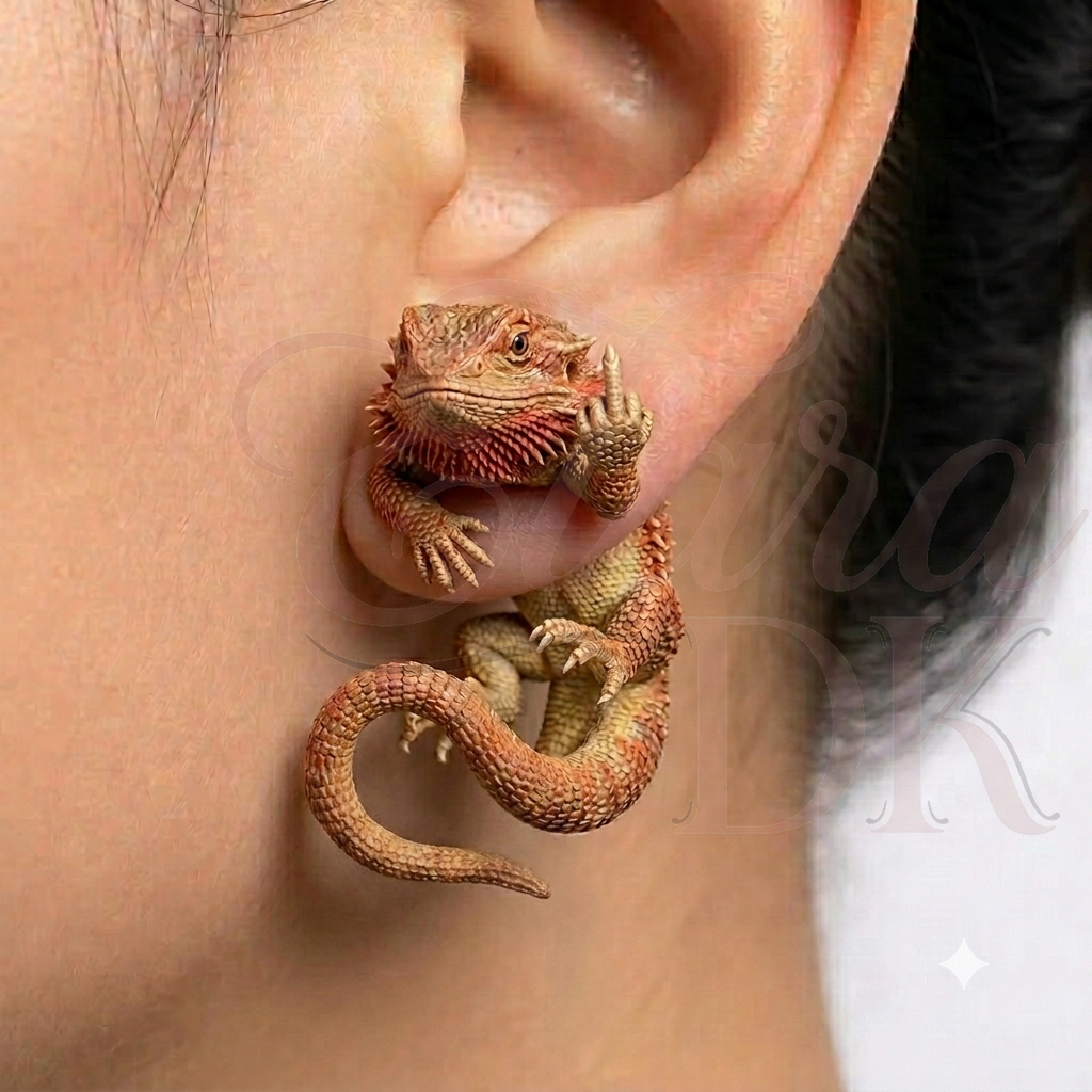 Bearded Dragon Middle Finger Earring