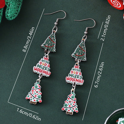 Christmas Tree Snowflake Earrings