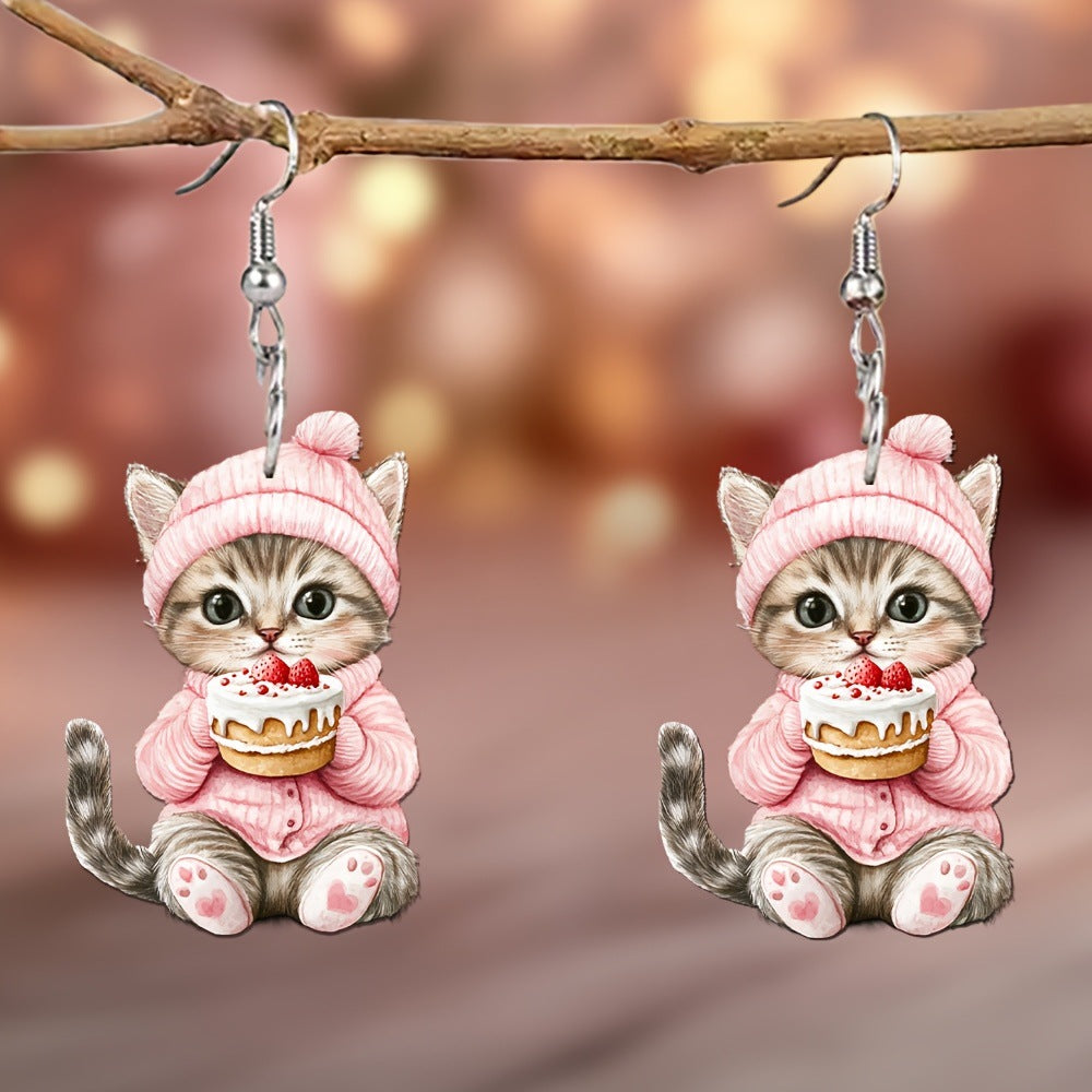 Christmas Cat Earrings