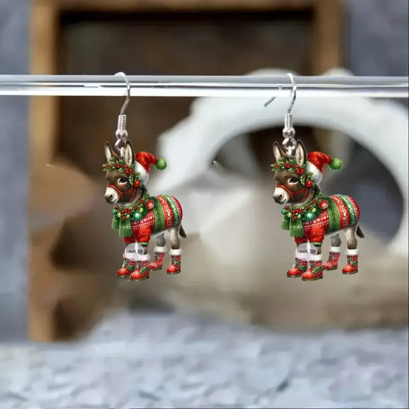 Christmas Knitted Pony Earrings