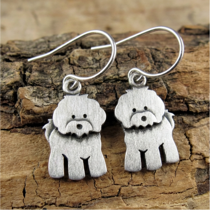Tiny Bichon Frise Earrings