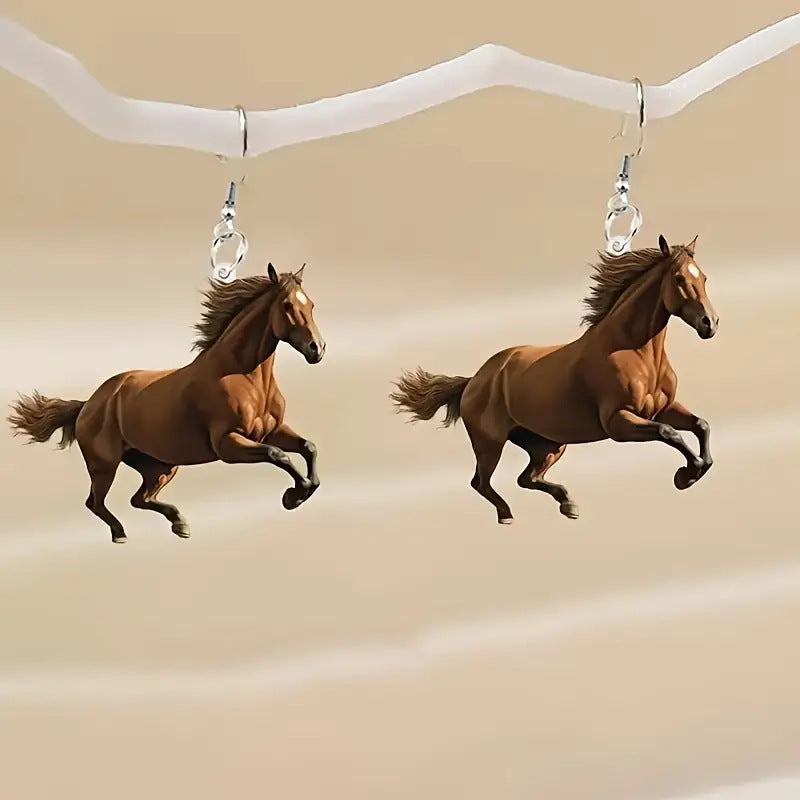 Christmas Brown Steed Earrings