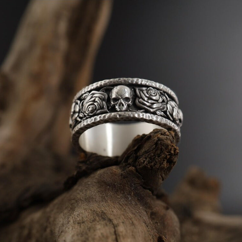 Vintage Skull Flower Ring
