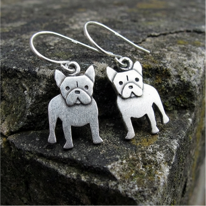 Vintage French bulldog Earrings