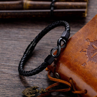 For Son - I Love You Until Infinity Runs Out Ceramic Infinity Braided Bracelet