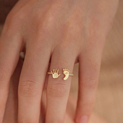 For Mother - S925 You Are Going to Make a Wonderful Mama Baby Palm and Feet Ring