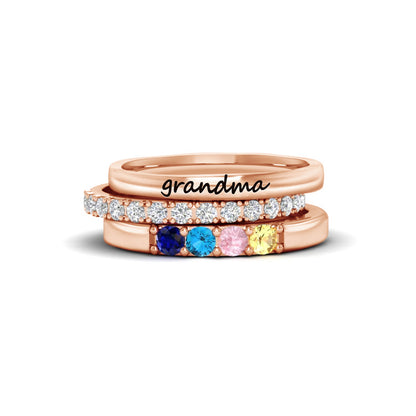 For Grandmother-Custom With Grandkids' Birthstones Grandma's Ring