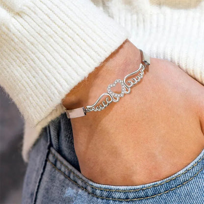 "Angel's Companion" Wings Memorial Bracelet