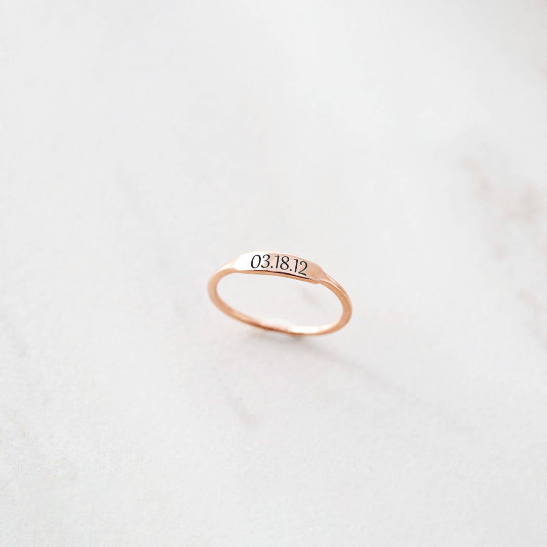 Custom Delicate Dainty Bar Ring
