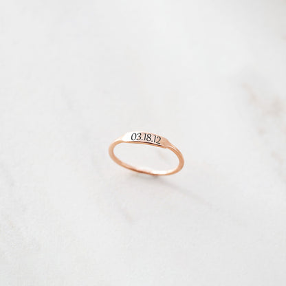 Custom Delicate Dainty Bar Ring