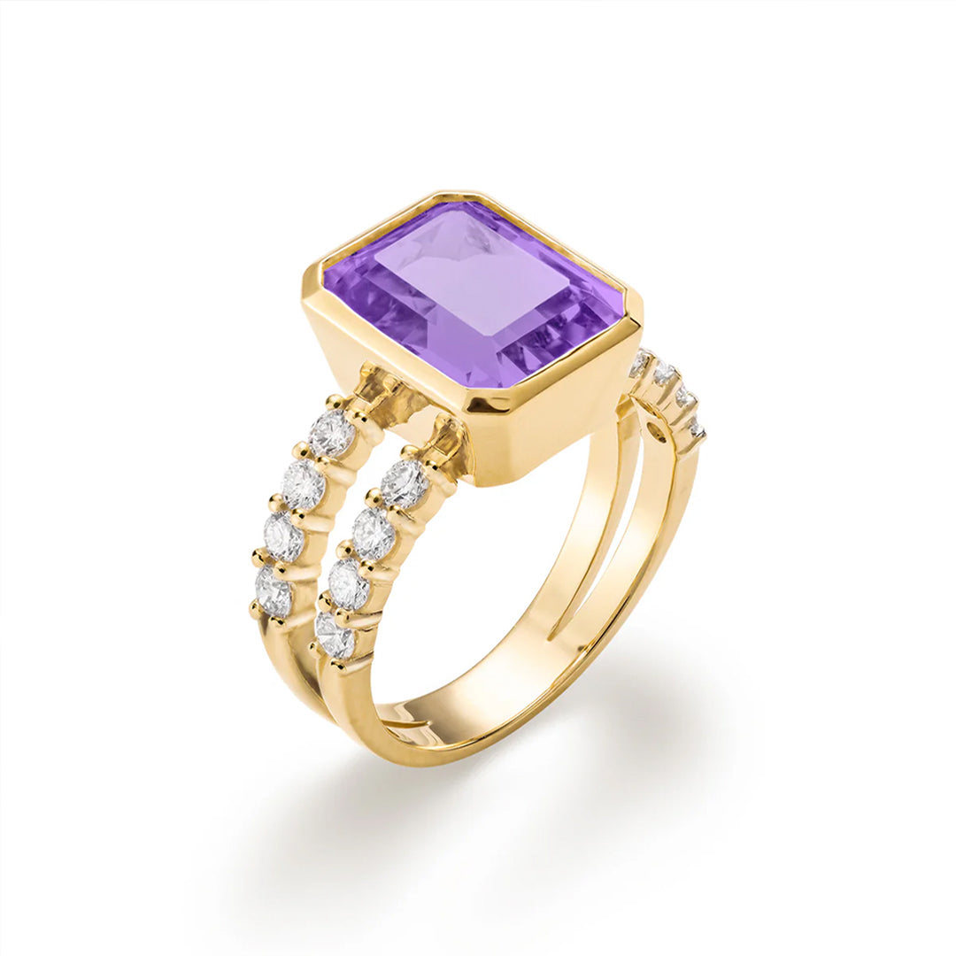 Alzheimer Dementia Awareness Amethyst Ring