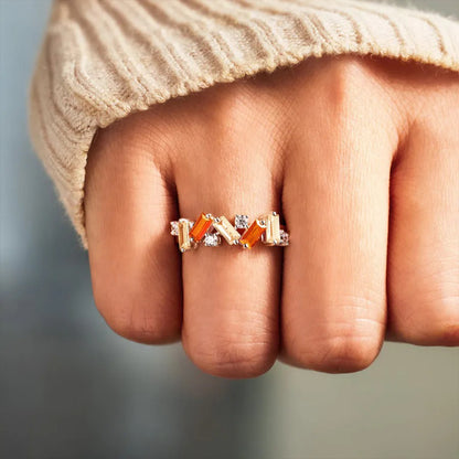 S925 CRPS/RSD Awareness Orange Stone Ring