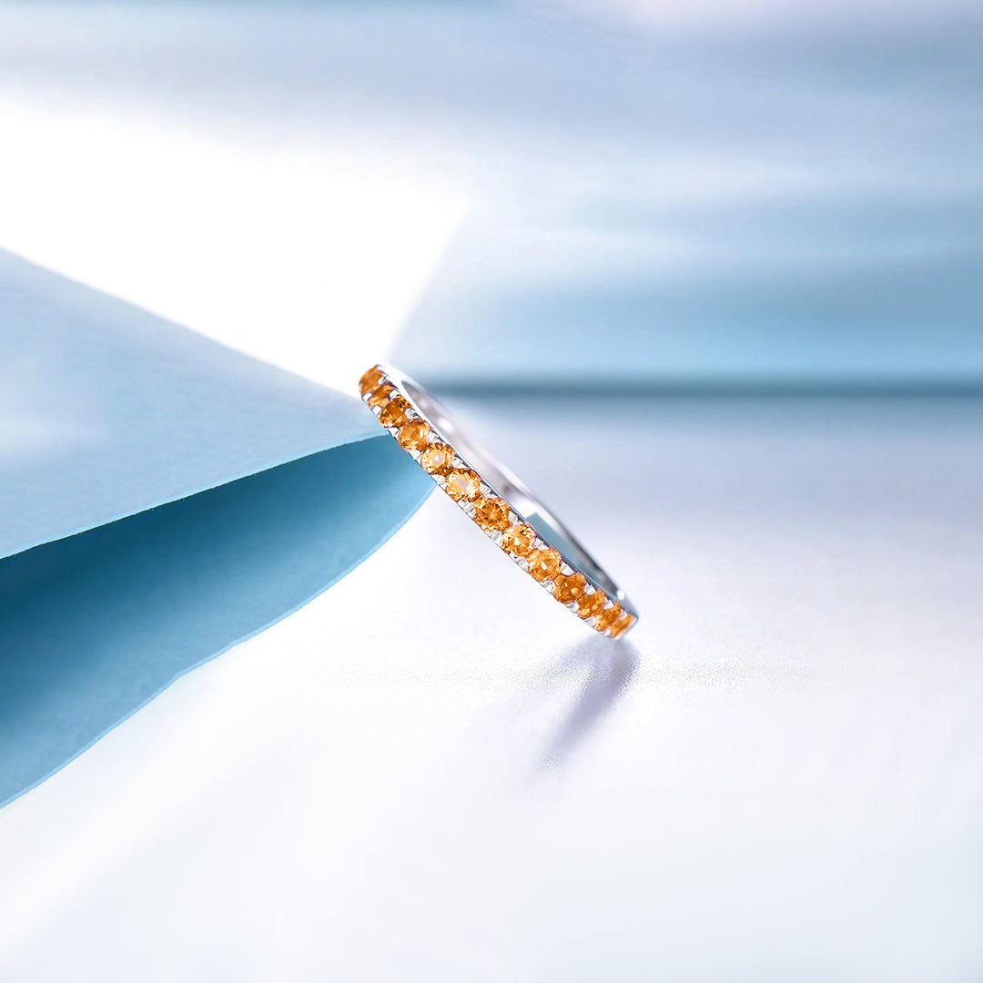 Multiple Sclerosis Awareness Orange Half Eternity Ring